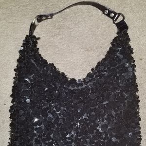 Purse Black Sequins with inside pocket